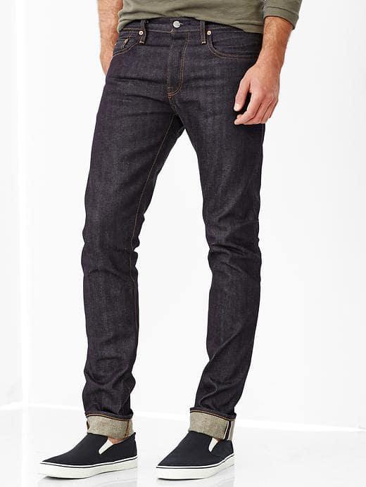 Gap Men 1969 Skinny Fit Jeans Raw Selvedge - Raw