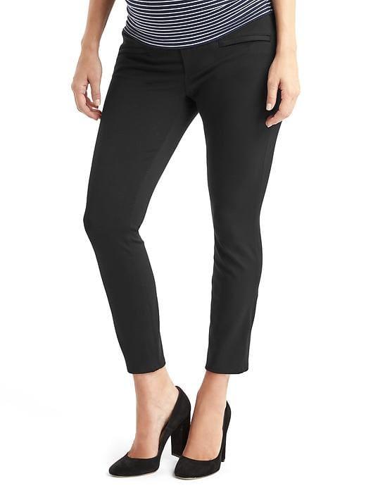 Gap Double Knit Demi Panel Skinny Ankle Pants - True Black