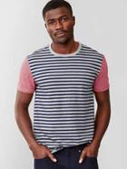 Gap Men Essential Shoulder Stripe T Shirt - Red Stripe