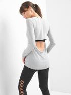 Gap Breathe Drape Back Tee - Heather Grey