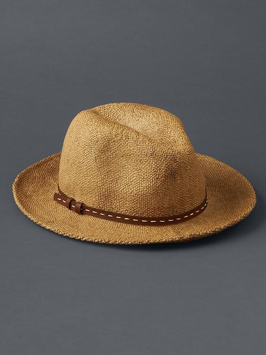 Gap Women Skinny Band Straw Fedora - Natural