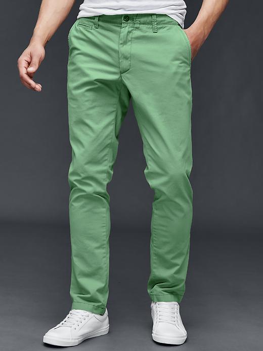 Gap Men Slub Twill Pants Slim Fit - Mineral Green
