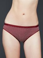 Gap Women High Cut Stripe Bikini - Dark Claret Dots