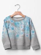 Gap Floral Raglan Sweatshirt - Grey Heather