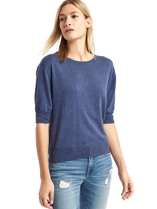 Gap Women Half Sleeve Easy Pullover - Indigo Heather