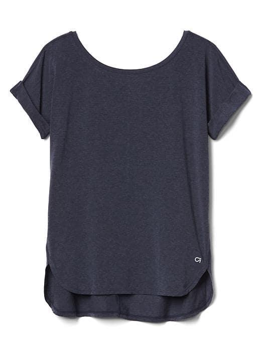 Gap Women Gapfit Breathe Roll Sleeve Tee - True Indigo