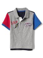 Gap Logo Patch Colorblock Polo - Light Heather Gray