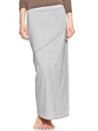 Gap Pure Body Long Seamed Skirt - Heather Gray Stripe