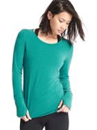 Gap Women Gapfit Breathe Long Sleeve Tee - Electric Jade