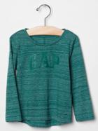 Gap Heathered Logo Hi Lo Tee - Balsam Green