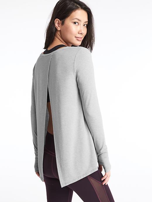 Gap Women Gapfit Breathe Tie Back Tee - Lt Heather Grey