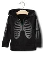 Gap Halloween Skeleton Zip Hoodie - True Black