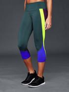 Gap Women Gfast Cross Train Colorblock Capris - Lagoon Teal