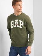 Gap Men Logo Fleece Crewneck Pullover - Black Moss