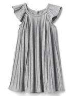 Gap Shimmer Pleat Flutter Dress - Grey Heather