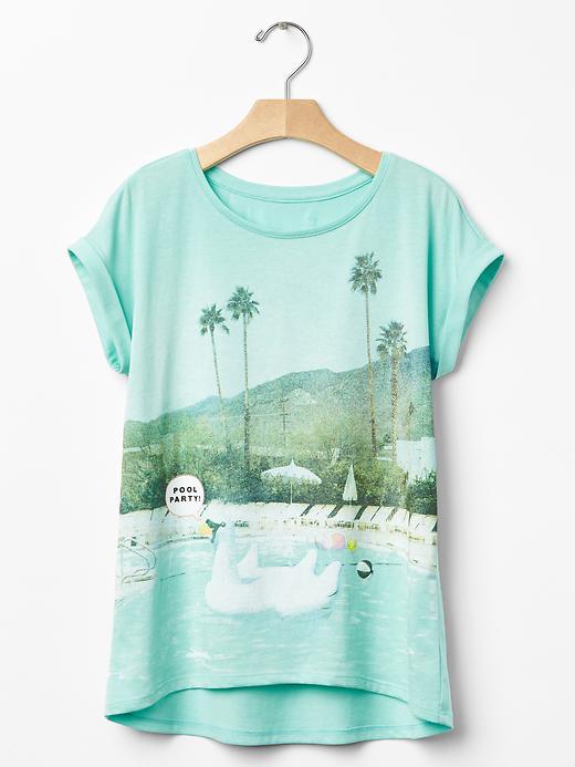 Gap Graphic Hi Lo Tee - Shore Blue