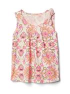 Gap Bow Pleated Tank - Floral Print