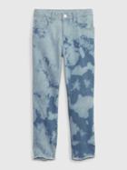 Kids Mid Rise Tie-dye Girlfriend Denim Jeans With Washwell