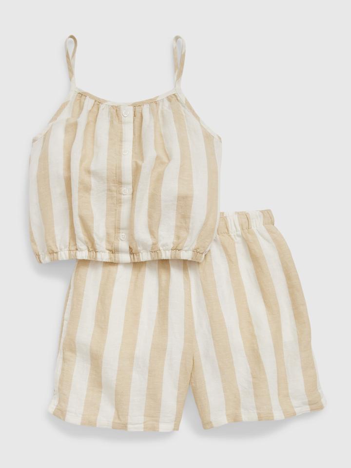 Kids Linen-cotton Stripe Outfit Set