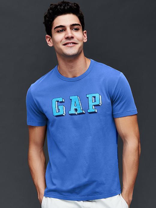 Gap Men Block Logo T Shirt - Brillant Blue