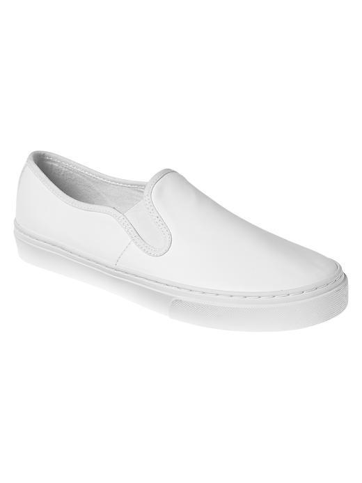 Gap Leather Slip On Sneakers - White