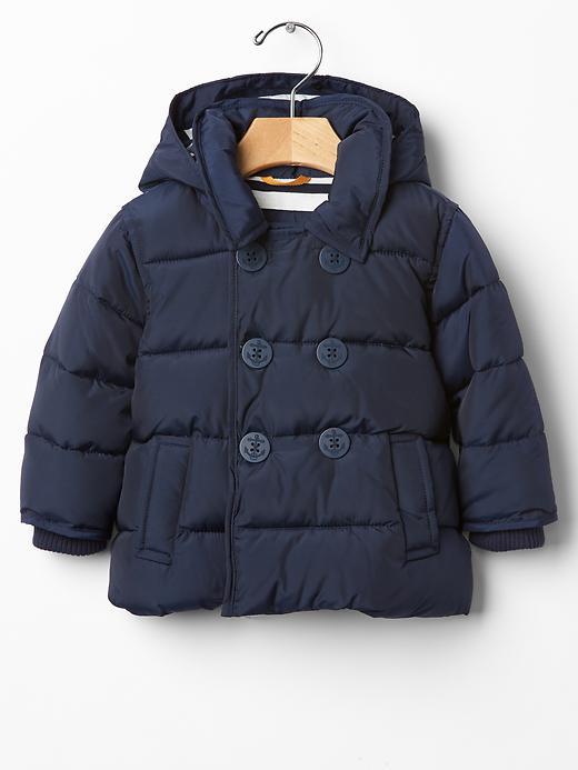 Gap Warmest Peplum Puffer Jacket - Dark Night