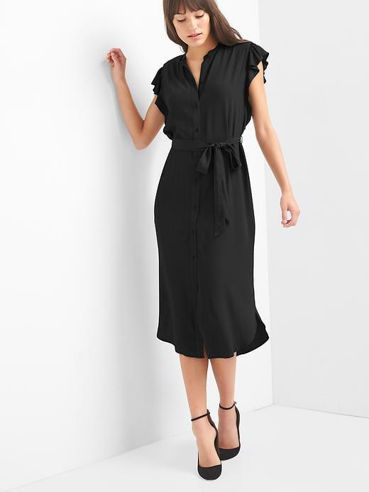 Gap Flutter Sleeve Shirtdress - True Black
