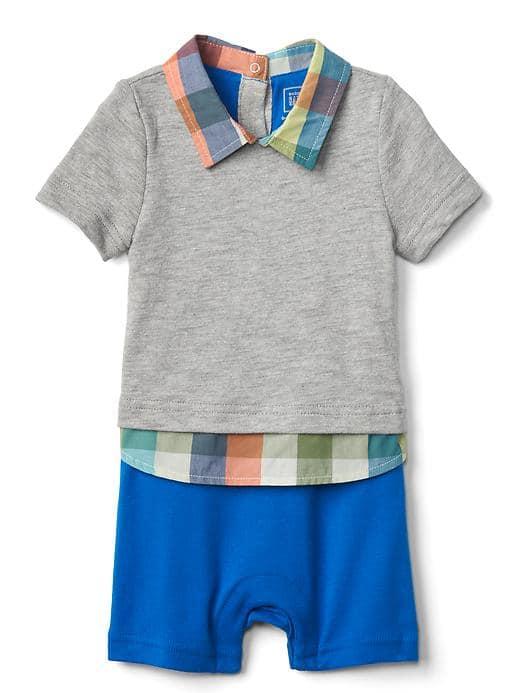 Gap Slub Triple Layer Shorty One Piece - Gray