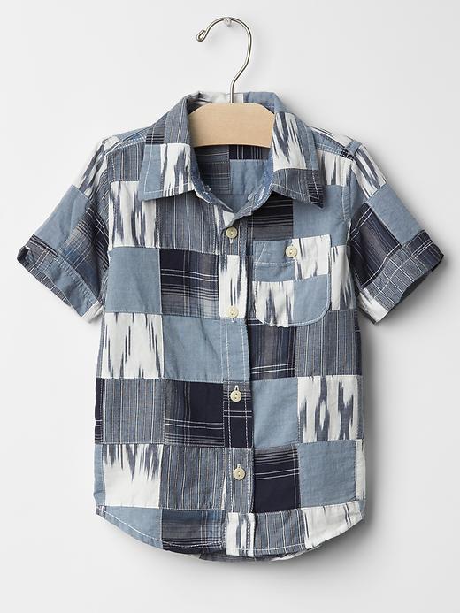 Gap Ikat Patchwork Shirt - Blue Galaxy