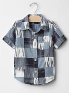 Gap Ikat Patchwork Shirt - Blue Galaxy