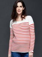 Gap Brooklyn Stripe Scoop Sweater - Red Stripe