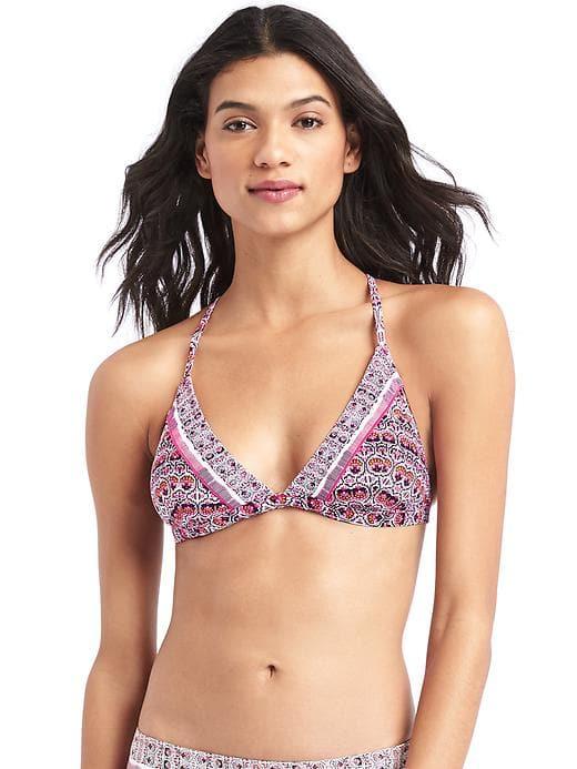 Gap Women Print Strappy Bikini Top - Pink Multi