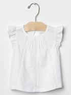 Gap Lace Trim Flutter Top - White