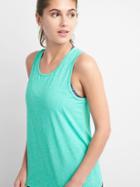 Gap Women Breathe Lattice Back Tank - Aqua Glaze