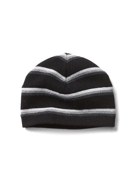 Gap Men Merino Wool Blend Stripe Ski Beanie - Black Stripe
