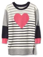 Gap Heart Stripes Sweater Tunic - Ivory Frost