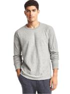 Gap Men Double Face Cotton Long Sleeve Tee - Light Heather Gray