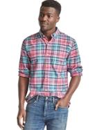 Gap Men Large Plaid Oxford Standard Fit Shirt - New Pink Kiss