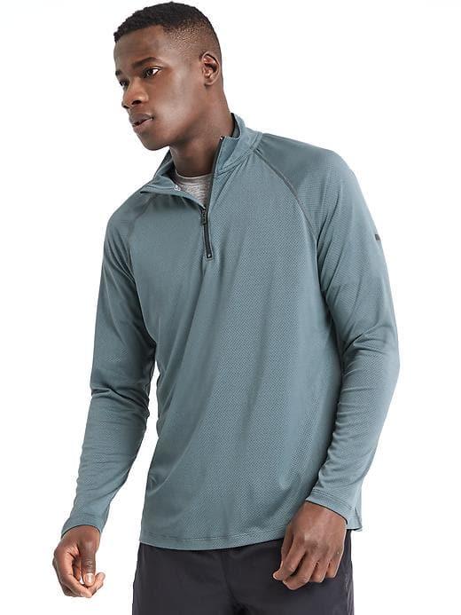 Gap Men Aeromesh Running Half Zip Pullover - Dark Pearl