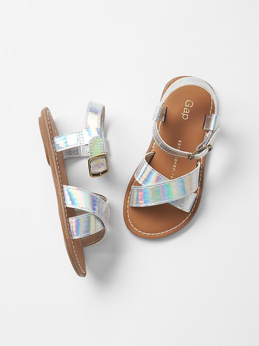 Gap Patent Cross Strap Sandals - Multi