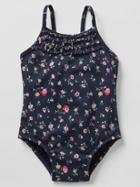 Gap Ruffle Swim One Piece - Mini Blue Floral