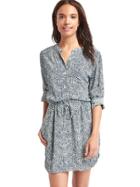 Gap Women Print Popover Shirtdress - Vcc Hot Marino