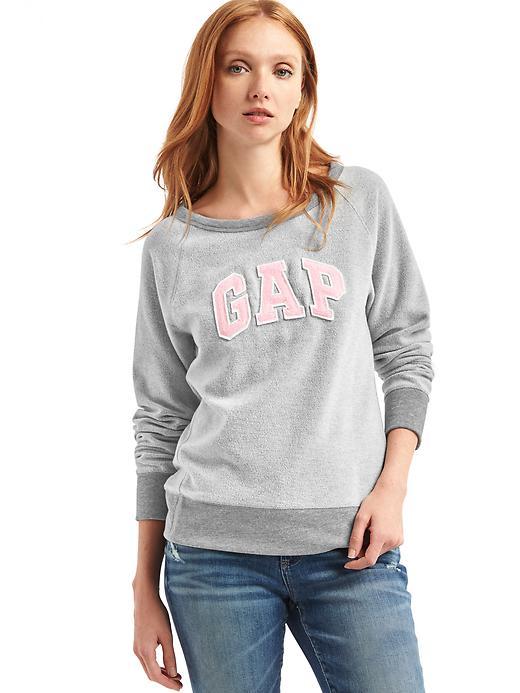 Gap Women Relaxed Felt Logo Sweatshirt - Heather Gray