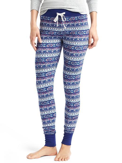 Gap Women Soft Cotton Print Leggings - Paisley Strp Blue