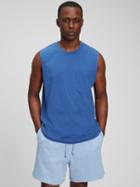 100% Organic Cotton Muscle Sleeveless Pocket T-shirt