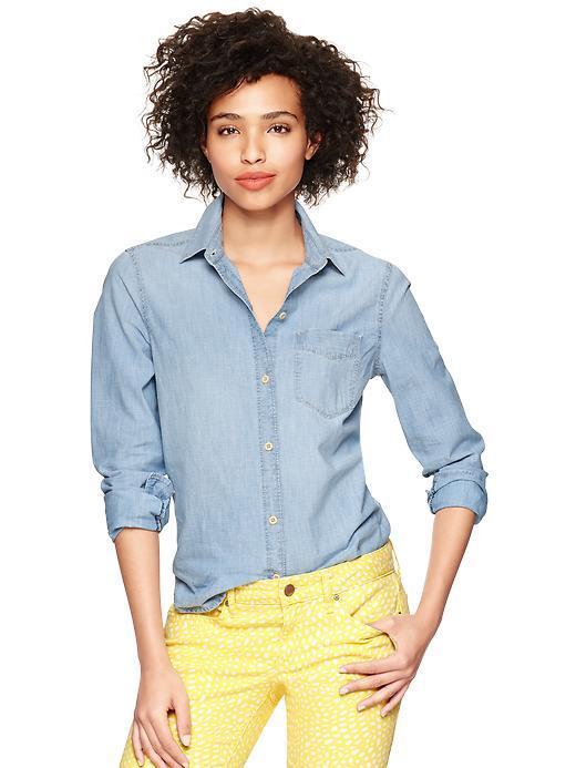 Gap 1969 Chambray One Pocket Shirt - Denim