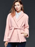 Gap Women Wool Wrap Coat - Dusty Pink