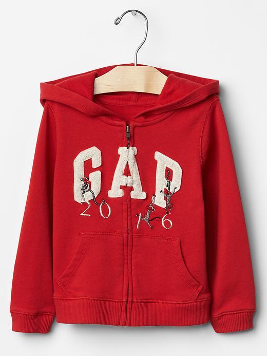 Gap New Year Monkey Logo Hoodie - Modern Red