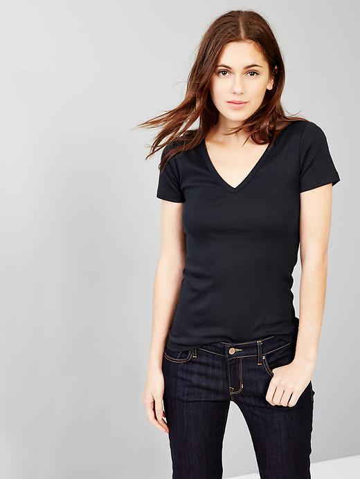 Gap Women New Modern V Neck Tee - New Classic Navy
