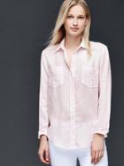Gap Women Linen Boyfriend Shirt - Lighter Pink